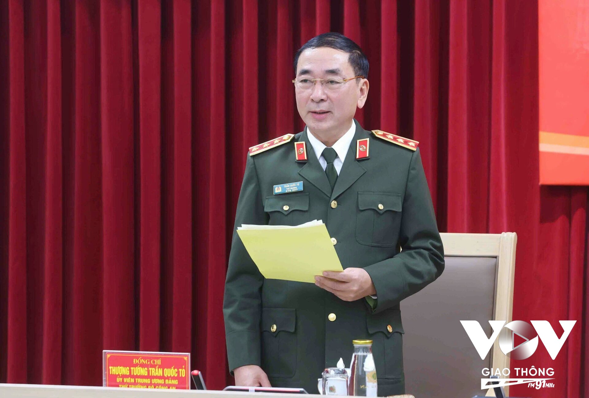 Thứ trưởng Bộ Công an Trần Quốc Tỏ phát biểu tại buổi họp báo