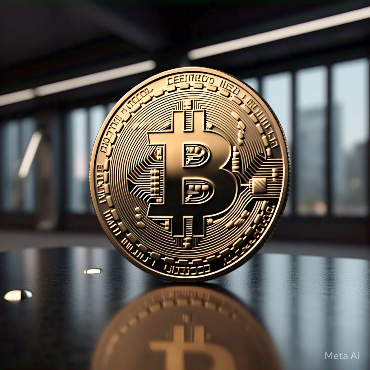 Đồng xu biểu tượng Bitcoin. Ảnh: Meta AI