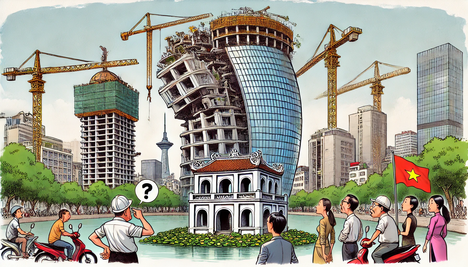 Hà Nội và cuộc đại tu cảnh quan - Cải tạo hay phá bỏ ký ức? (Ảnh minh họa: ChatGPT)