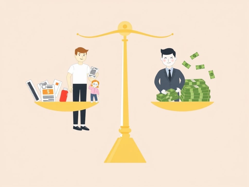 Người lao động có thu nhập trung bình phải chịu gánh nặng lớn hơn so với thu nhập của họ, trong khi người có thu nhập cao lại dễ dàng hơn (Ảnh minh họa: POE AI)