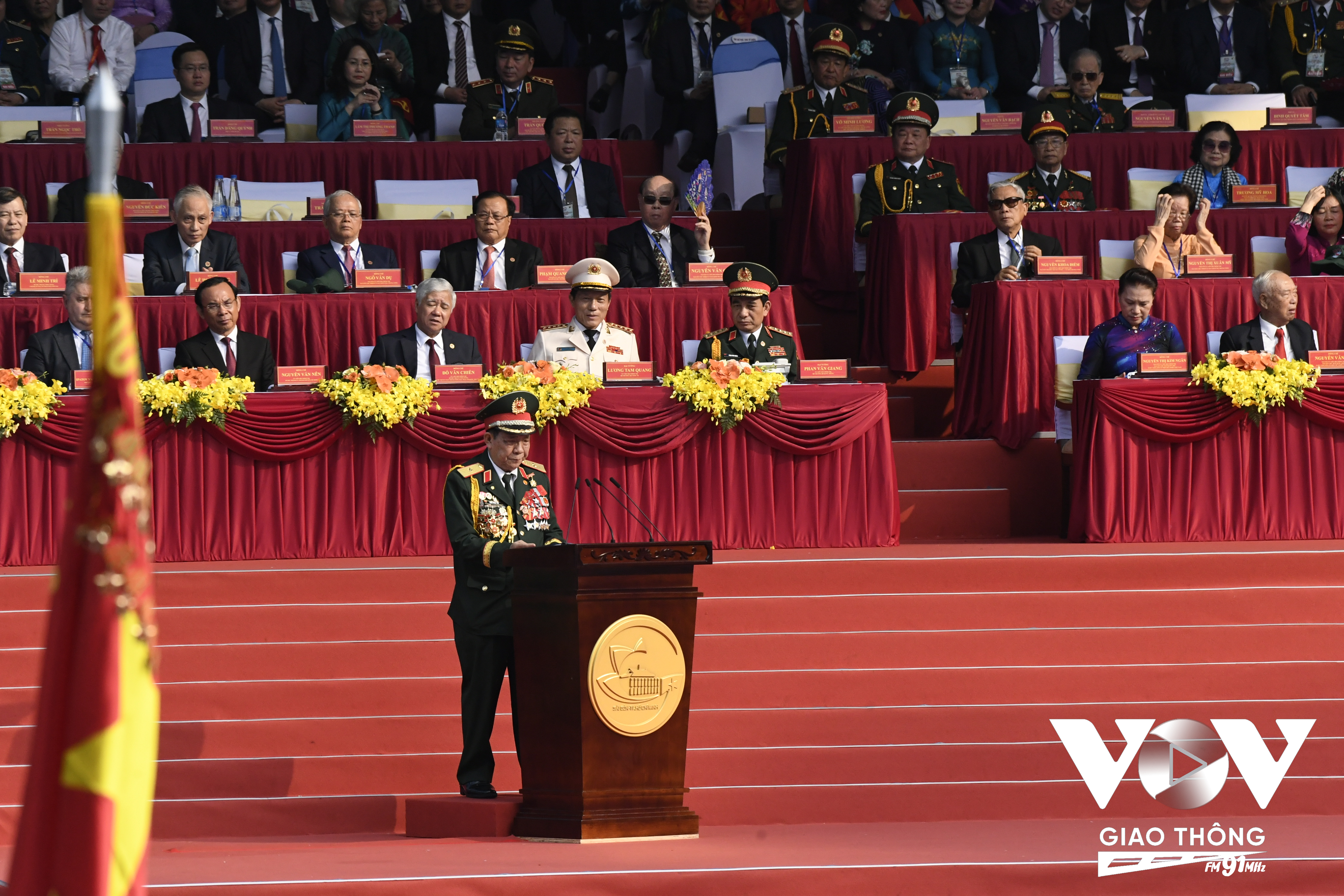 Thiếu tướng Trần Ngọc Thổ - nguyên Tham mưu trưởng Quân khu 7 đại diện cựu chiến binh phát biểu