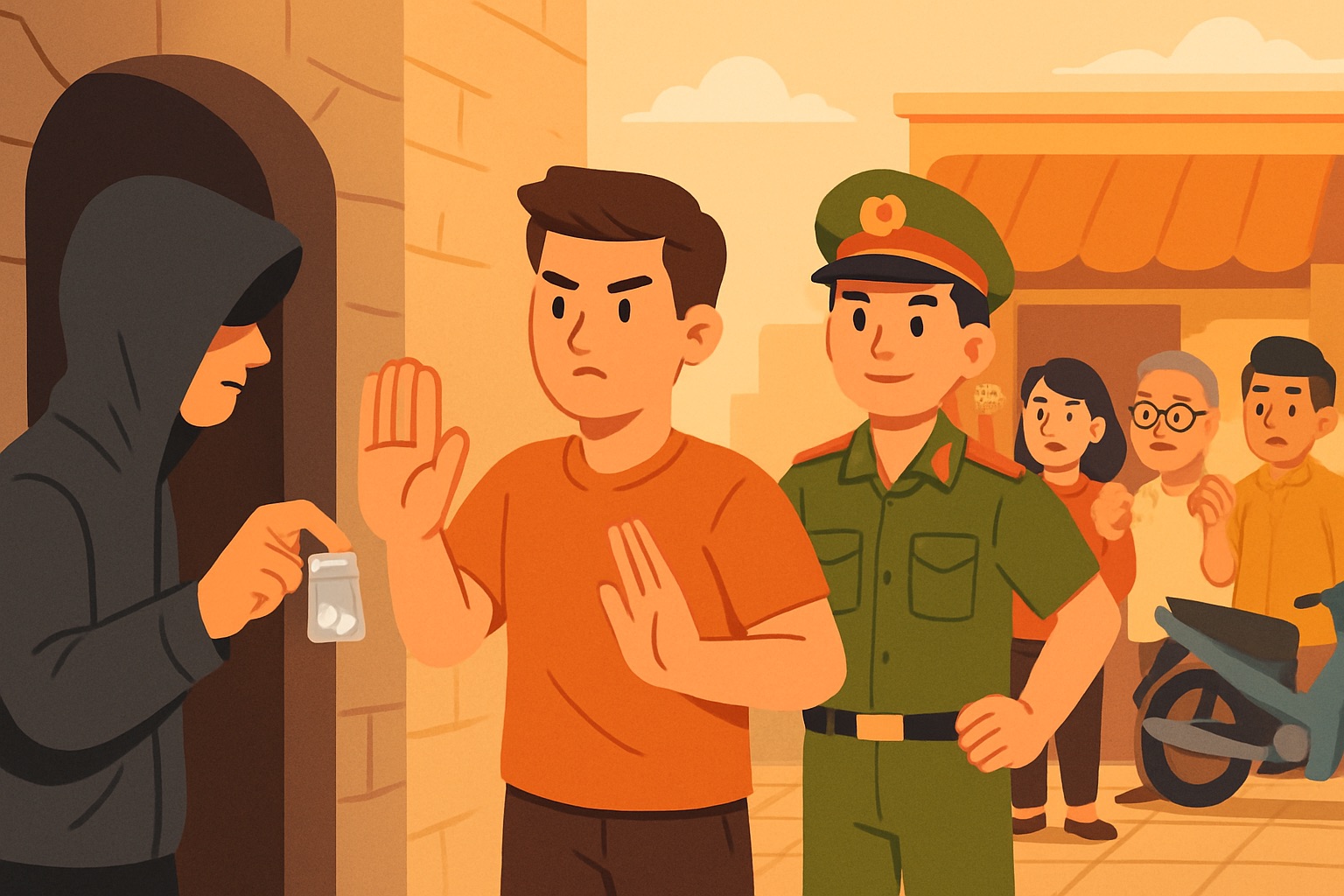 Chung tay đẩy lùi ma túy, bắt đầu từ sự lựa chọn đúng đắn của mỗi người (Ảnh minh họa: ChatGPT)