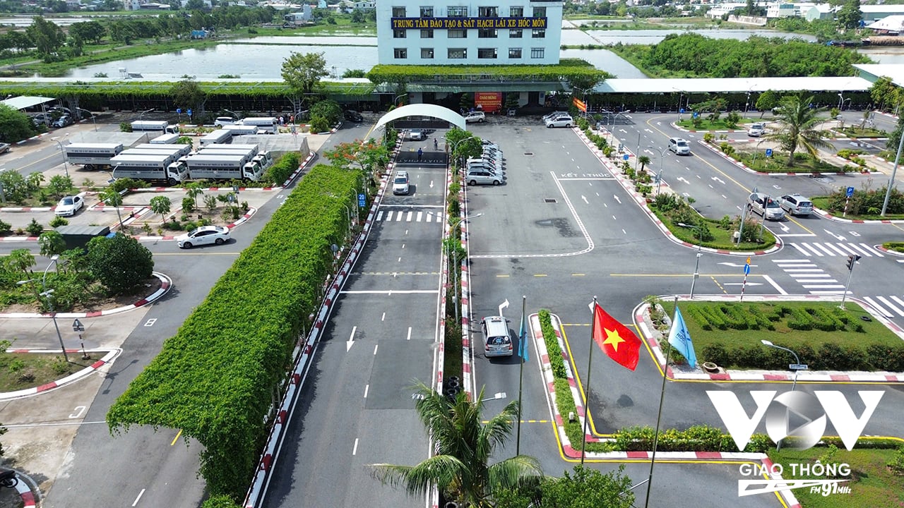 Khu vực thi thực hành tại Trung tâm Sát hạch lái xe Hóc Môn, TP. Hồ Chí Minh
