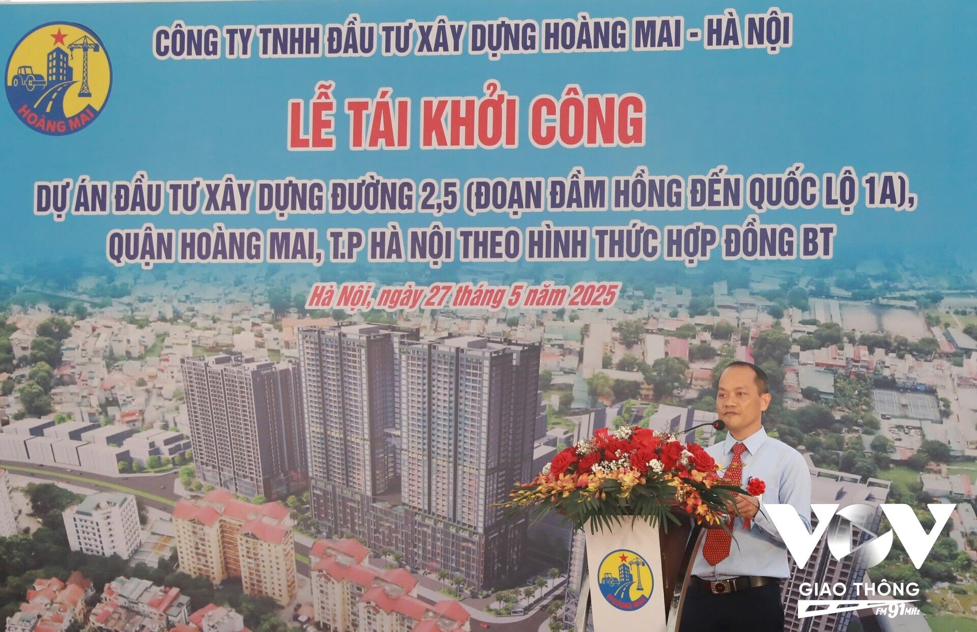 Lễ tái khởi công dự án xây dựng tuyến đường Vành đai 2,5, đoạn từ Đầm Hồng đến Quốc lộ 1A theo hình thức hợp đồng BT sáng 27/5