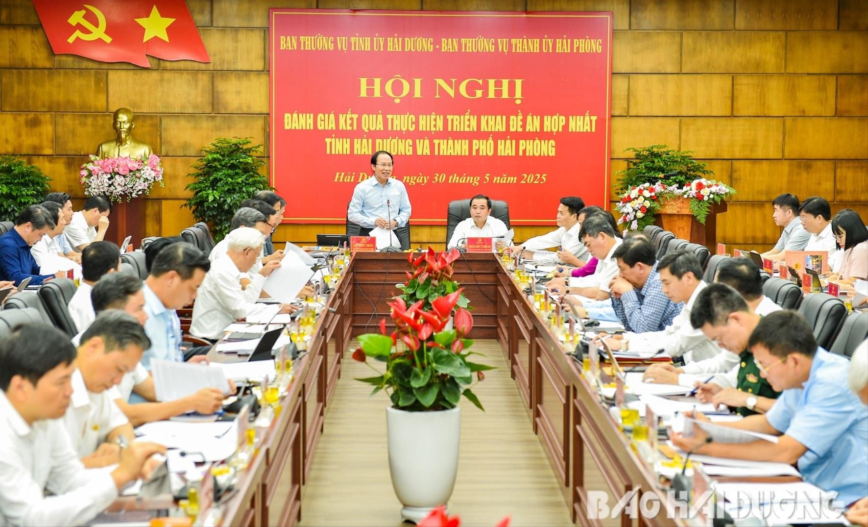 Đẩy nhanh tiến độ thực hiện các công việc phục vụ hợp nhất tỉnh Hải Dương và TP Hải Phòng (Ảnh: Báo Hải Dương)