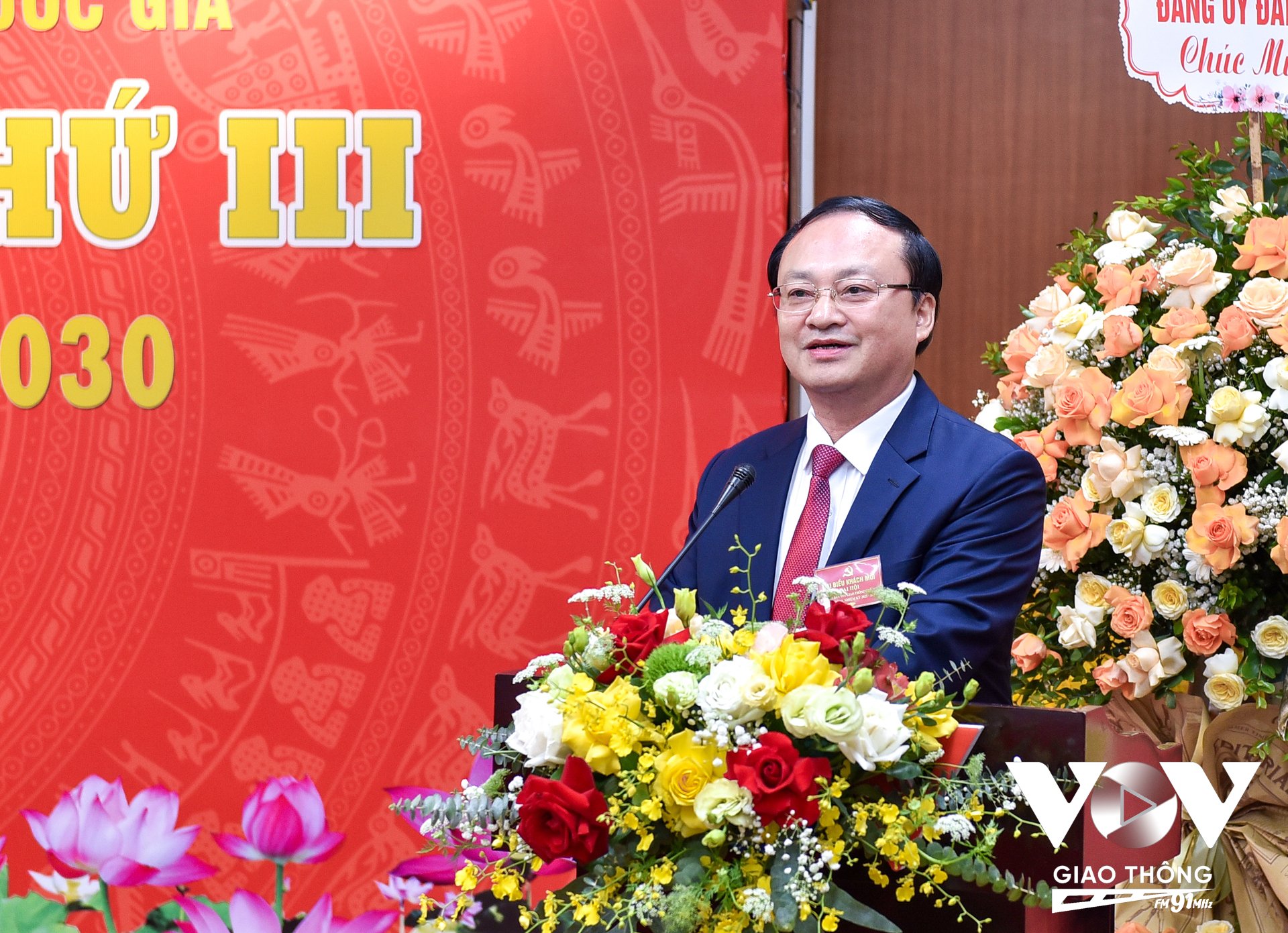 Đồng chí Đỗ Tiến Sỹ - Bí thư Đảng ủy, Tổng Giám đốc Đài Tiếng nói Việt Nam nhấn mạnh vai trò quan trọng của Ban VOV Giao thông Quốc gia