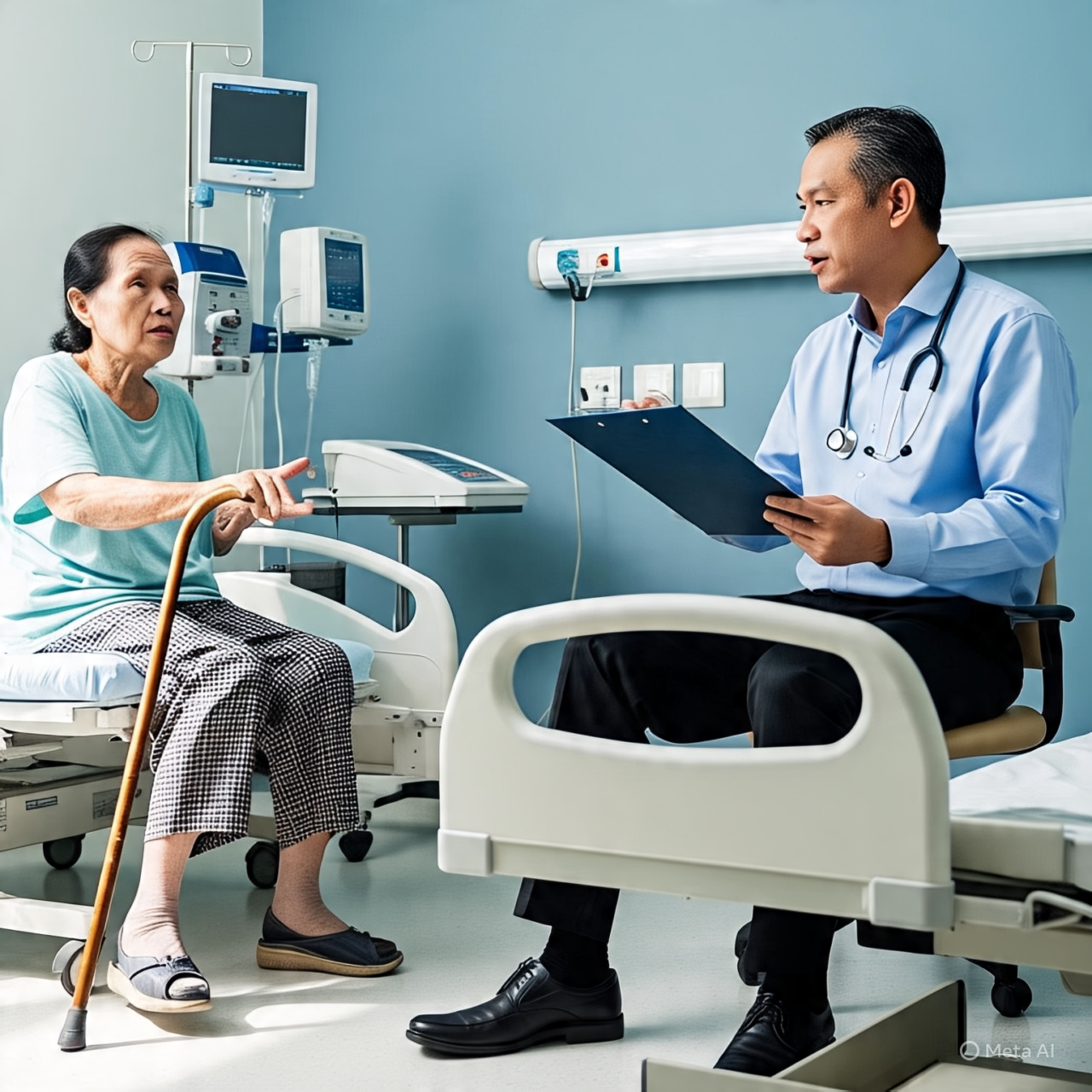 Nhân viên y tế cần tư vấn cho bệnh nhân ngay cả khi họ đồng thuận chia sẻ hình ảnh nhưng chưa lường hết tác động về sau, để bệnh nhân thực hiện được tốt nhất quyền riêng tư của mình (Ảnh minh họa: Meta AI)