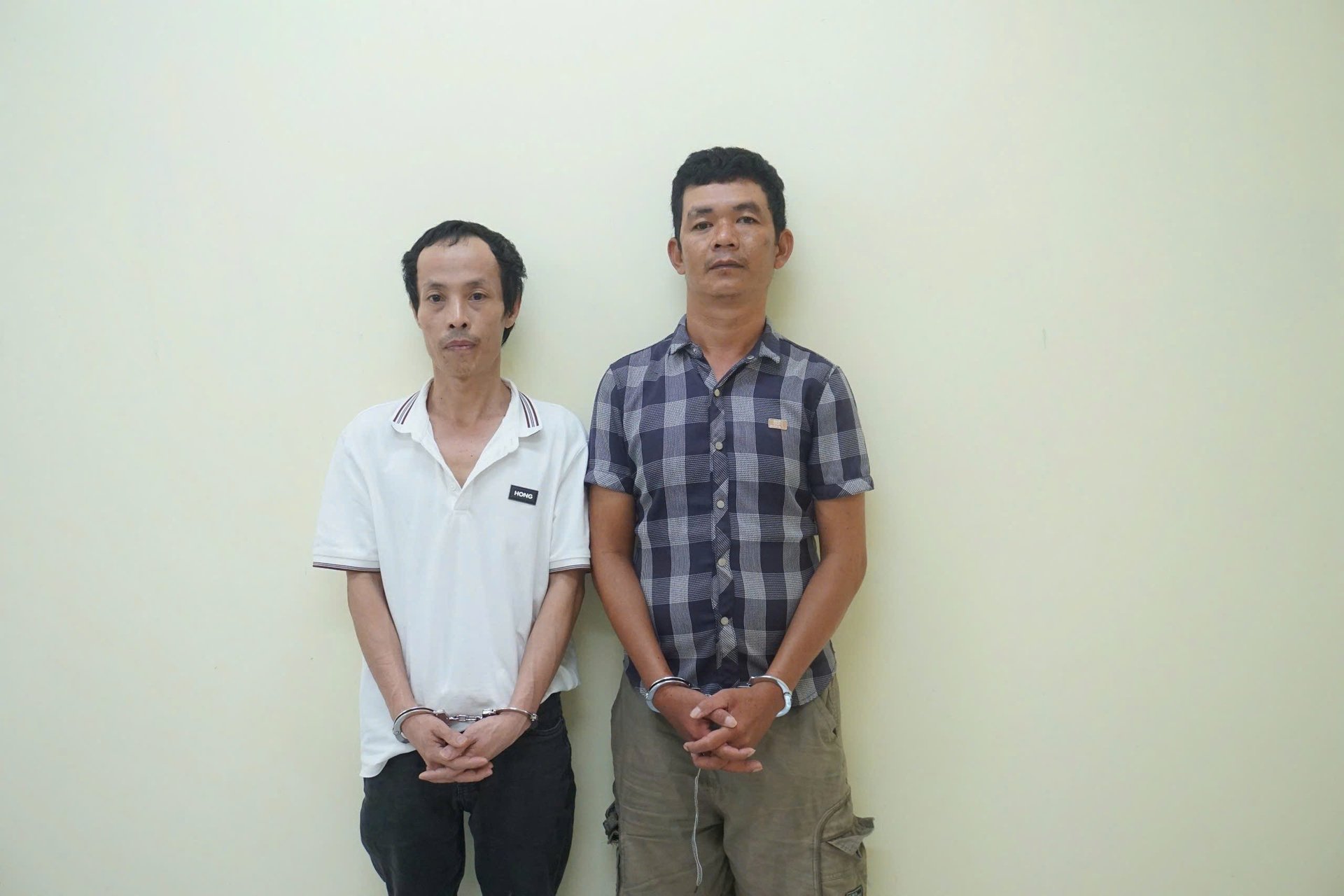 Hai đối tượng Ngô Sơn Hà và Trần Như Phước. Ảnh: Công an TPHCM.