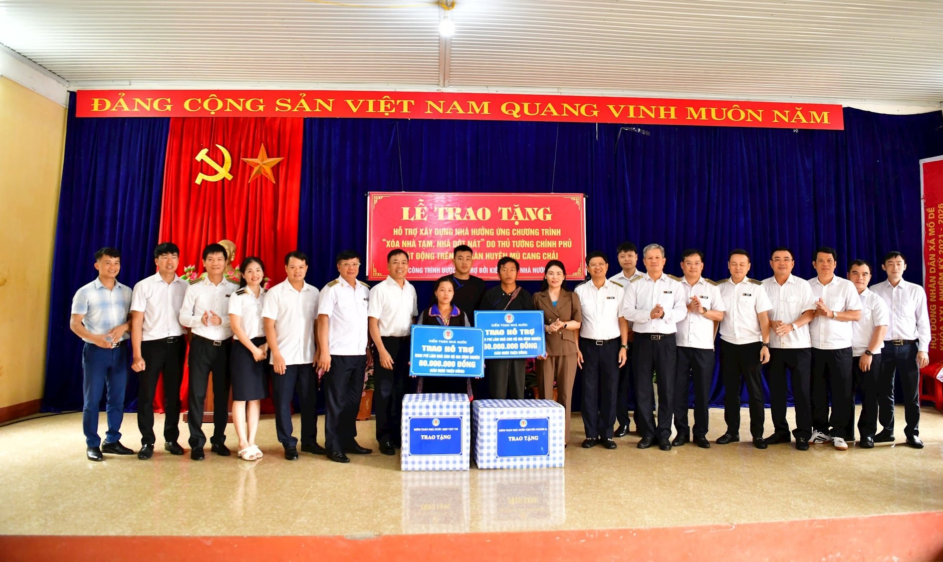 Chương trình trao kinh phí xây nhà là kết quả của sự phối hợp giữa Công đoàn KTNN, Công đoàn KTNN chuyên ngành Ia và Công đoàn KTNN khu vực VII. Ảnh: Báo Kiểm toán
