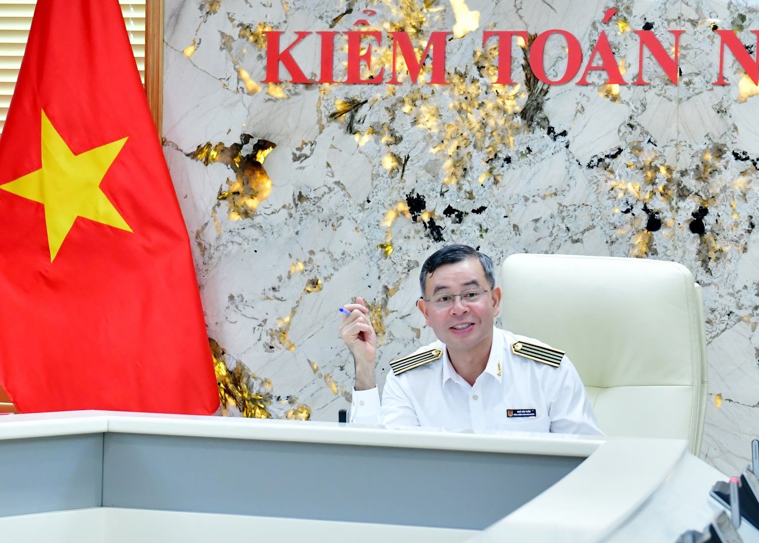 Bí thư Đảng ủy, Tổng Kiểm toán nhà nước Ngô Văn Tuấn chủ trì Phiên họp lần thứ Nhất của BTV Đảng ủy KTNN nhiệm kỳ 2025-2030, Ảnh: Báo Kiểm toán