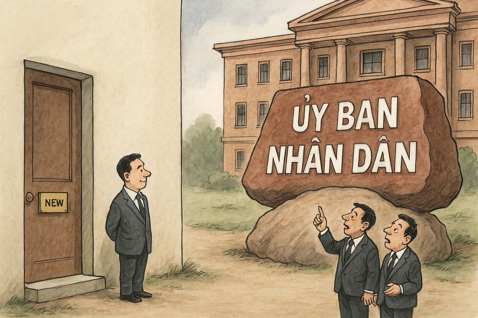 Uy quyền đâu nằm ở kích thước biển tên, mà ở cách các cơ quan vận hành (Ảnh minh họa: ChatGPT)