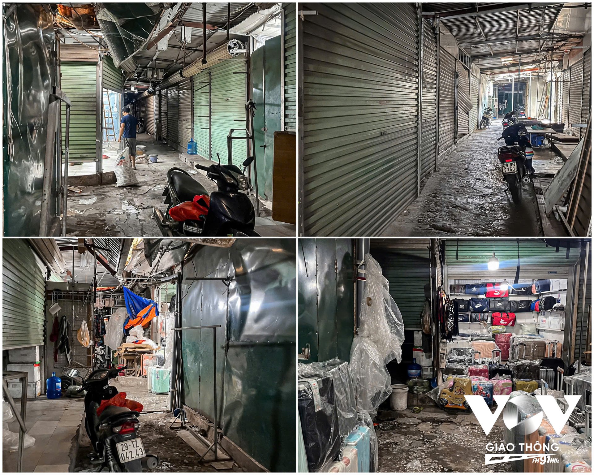 Sâu bên trong chợ, hàng loạt gian hàng bị bỏ trống phí phạm, hoang vắng lạ thường, hàng hóa chất đầy kho