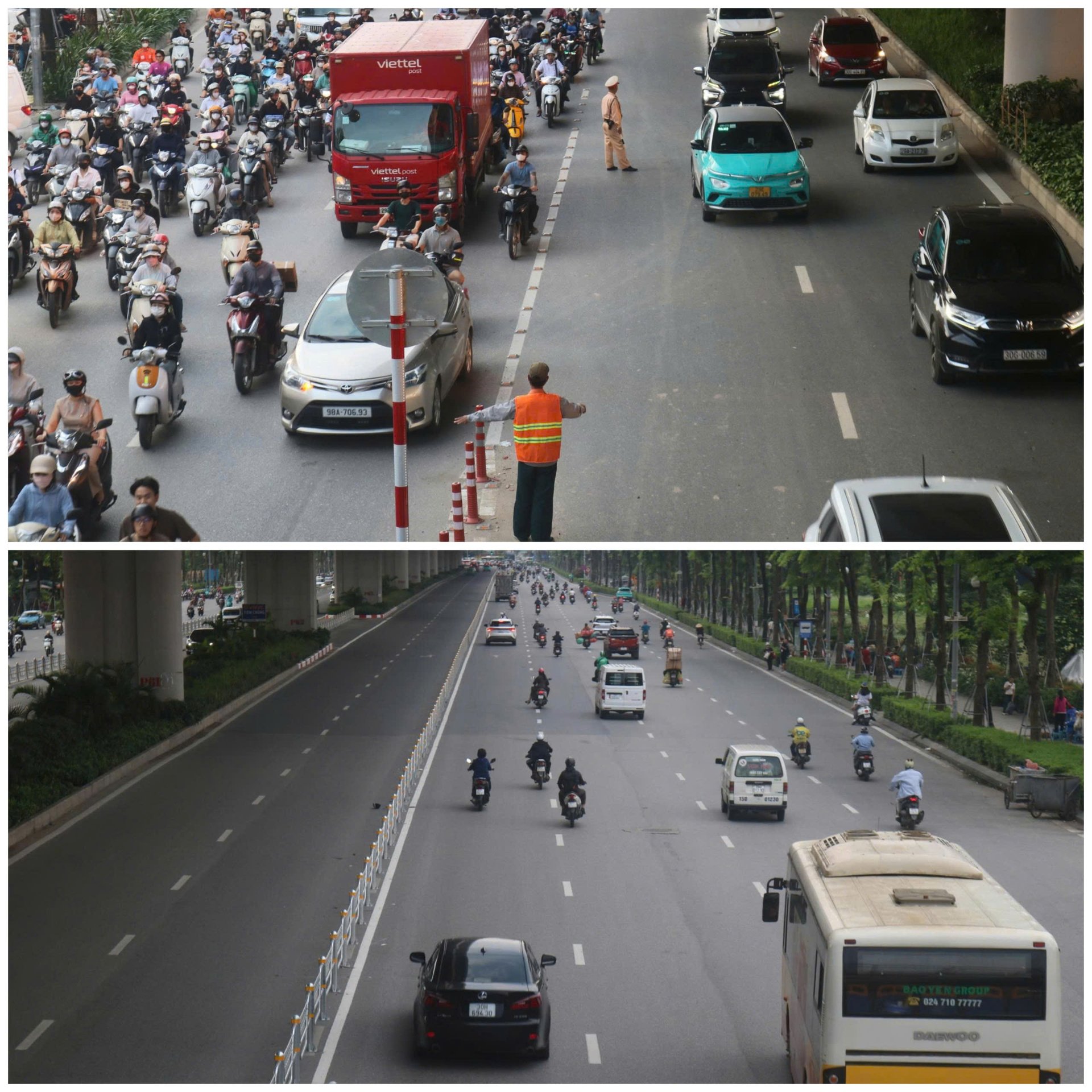 Các làn còn lại phía sát vỉa hè dành cho phương tiện hỗn hợp.
