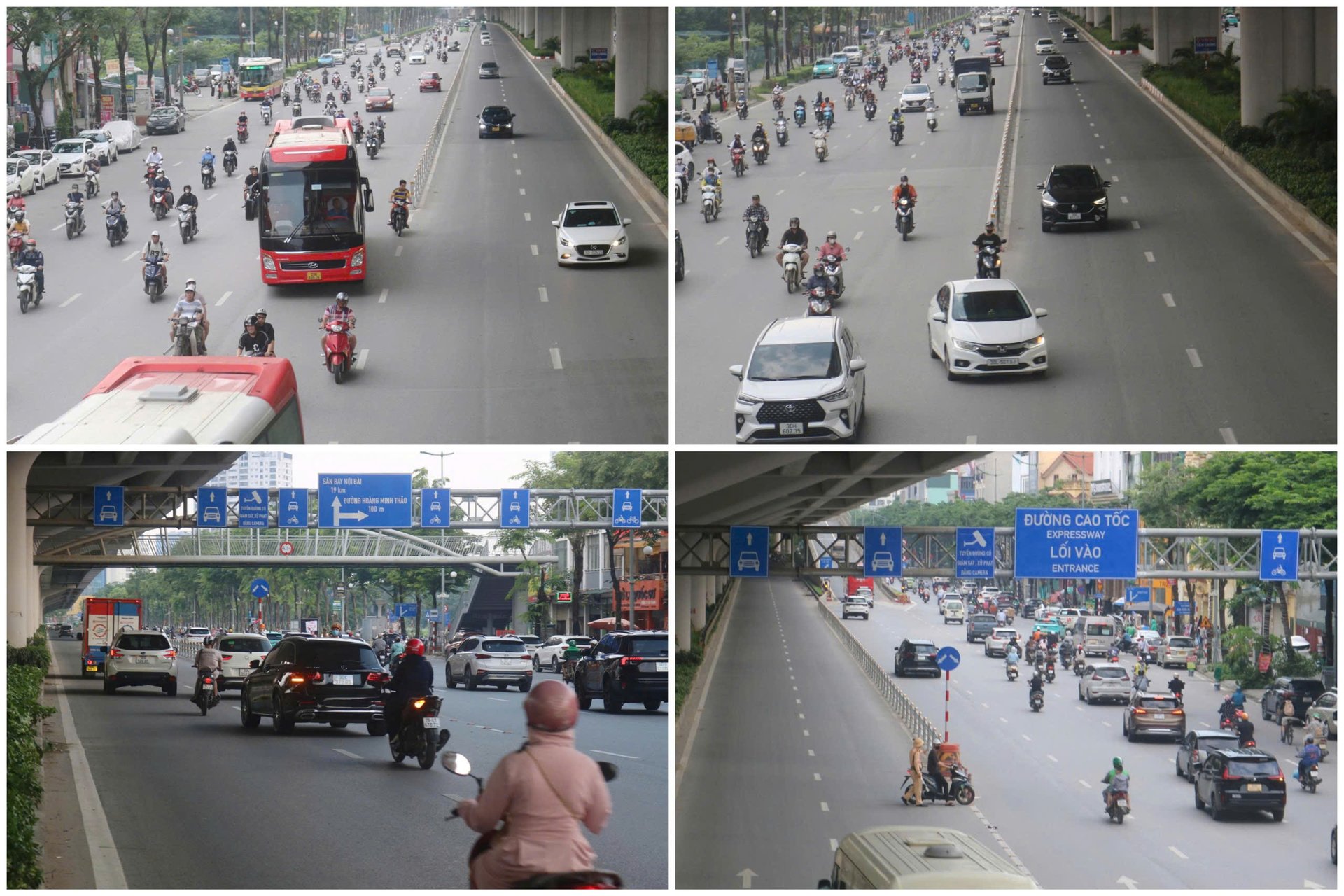 Xe máy ngang nhiên lấn làn, gây hỗn loạn giao thông dù có biển cảnh báo “Tuyến đường có giám sát, xử phạt bằng camera”