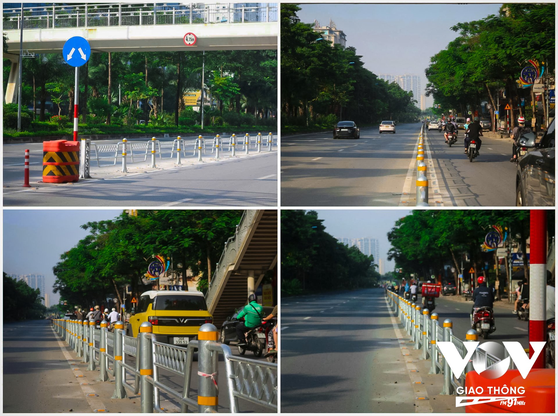 Cận cảnh dải phân cách cứng chia làn đường
