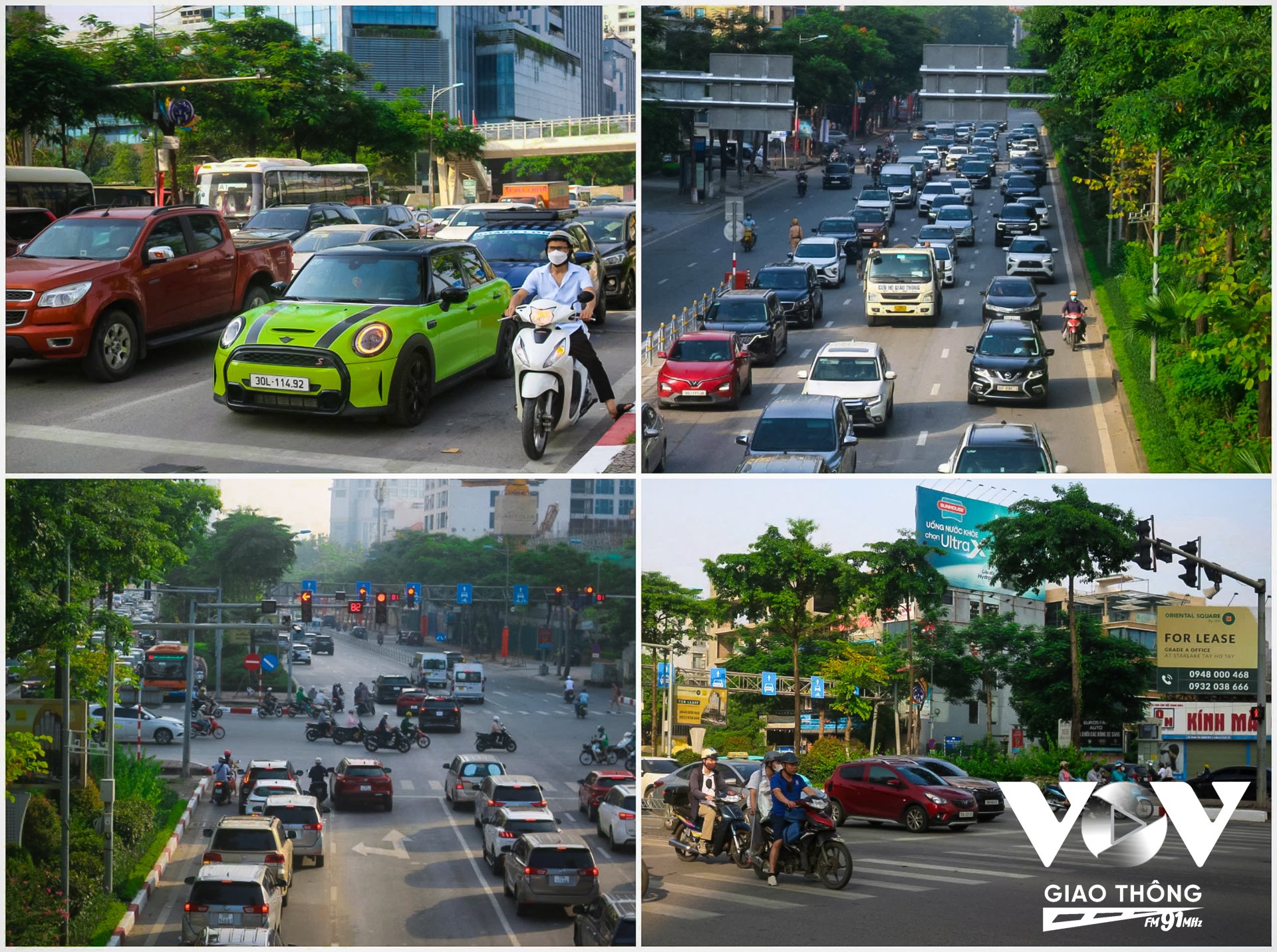 Nhiều xe máy vô tư đi, dừng đèn đỏ trong làn ô tô như chưa hề có dải phân cách