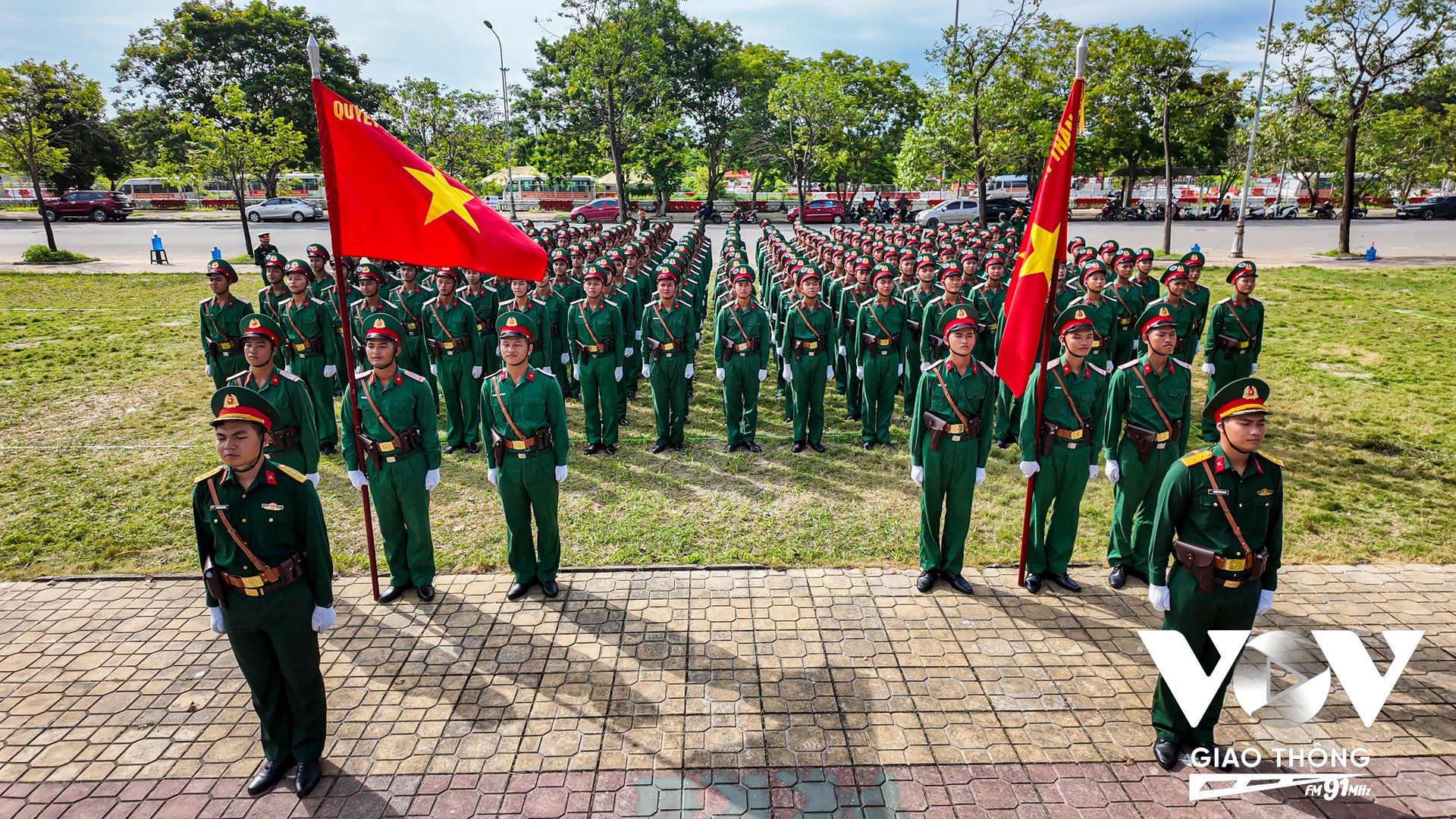 Còn đây là khu vực tập luyện của khối đứng, Đại đội Diễu binh 2, Tiểu đoàn Diễu binh A80, Quân khu 4.