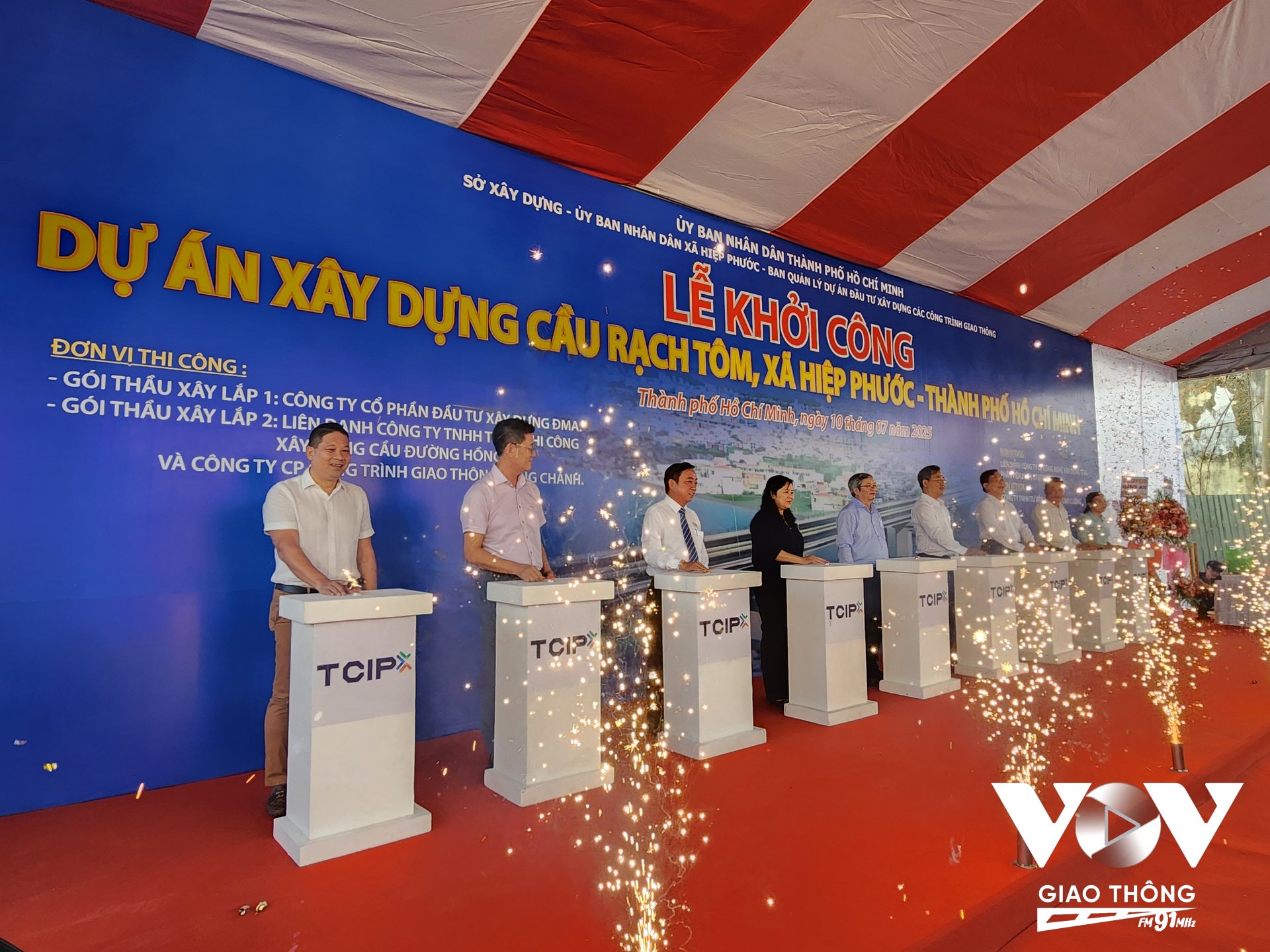 Lễ khởi công xây dựng cầu Rạch Tôm tại xã Hiệp Phước, TP.HCM ngày 10/7/2025
