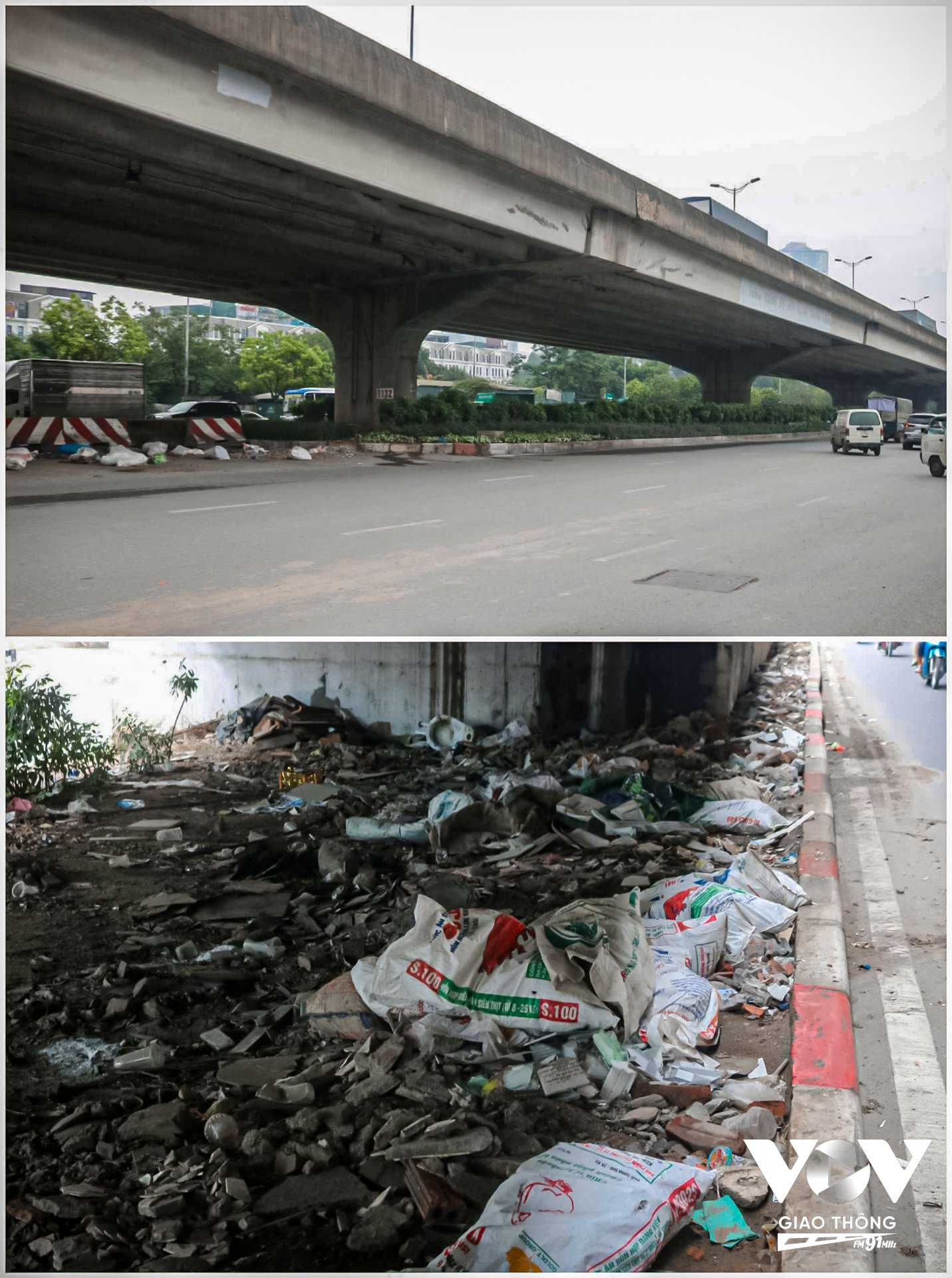 Đây cũng là tình trạng đáng báo động tại khu vực đường Vành đai 3 (đoạn Khuất Duy Tiến đi Nguyễn Xiển), bất chấp lệnh cấm, rác thải vẫn còn ngổn ngang, chất đống tại các dải phân cách hai làn đường