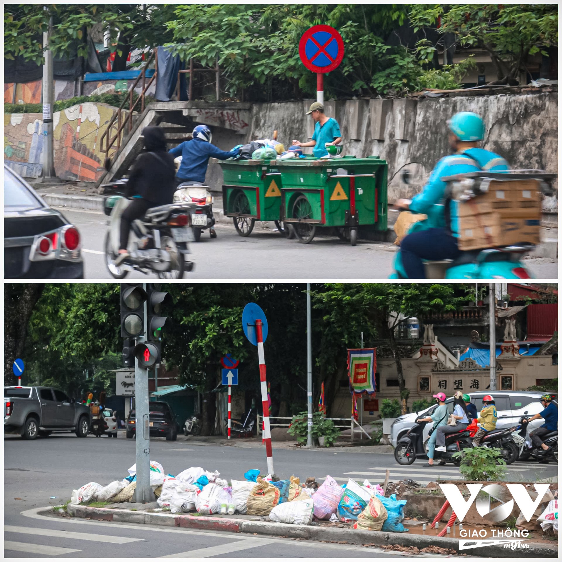 Người dân không còn xa lạ với những điểm tập kết rác ngay trên mặt đường như vậy