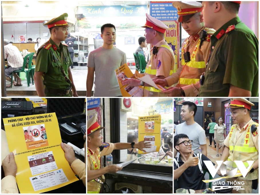 Lực lượng chức năng trực tiếp đến từng nhà hàng, tuyên truyền vận động người dân chấp hành quy định 'Đã uống rượu bia - không lái xe'