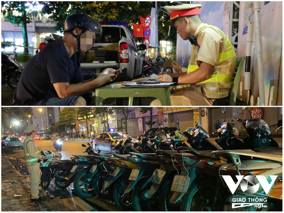 Cảnh sát đã phát hiện và xử lý hàng chục trường hợp vi phạm nồng độ cồn