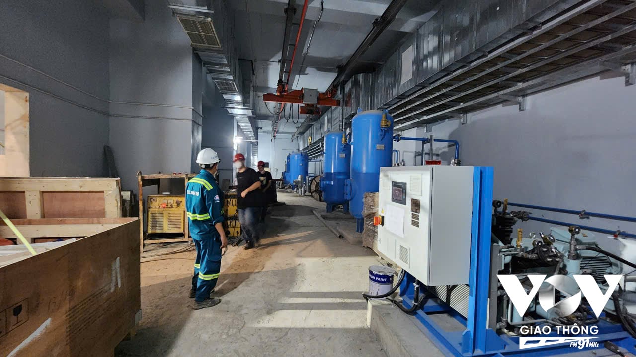 Hệ thống khí nén cao áp, hạ áp đang được hoàn thiện