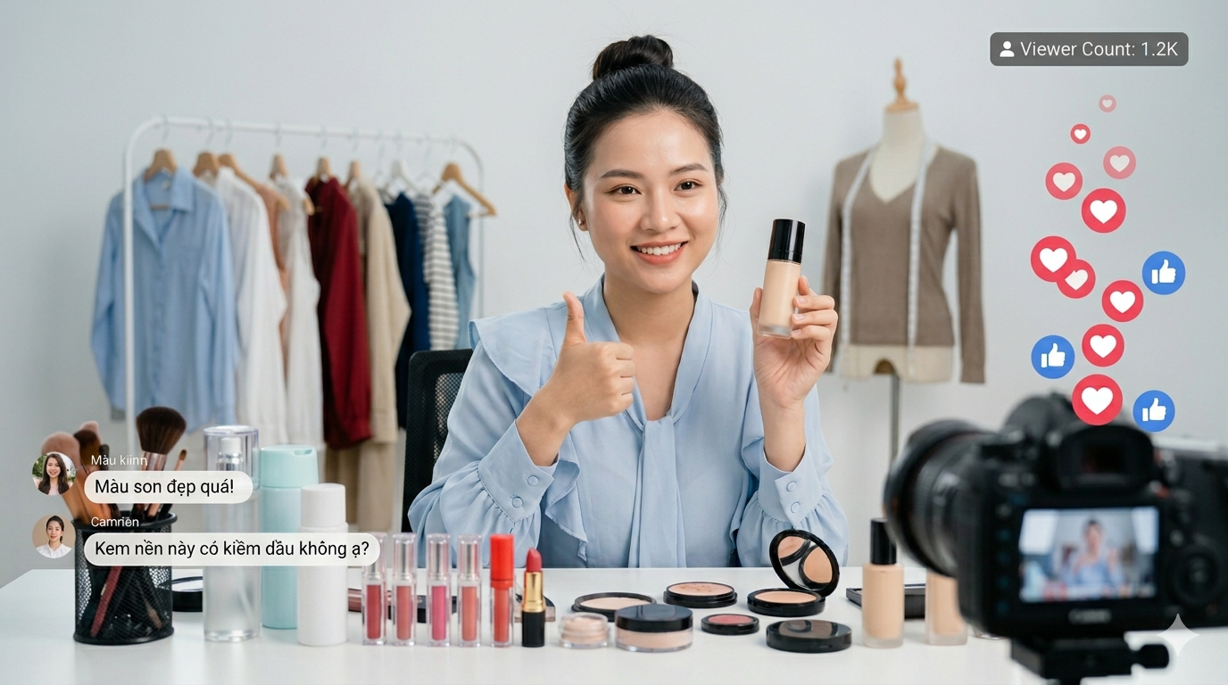 Hàng trăm phiên livestream bán hàng đang diễn ra mỗi ngày trên các nền tảng thương mại điện tử tại Việt Nam, cần khung pháp lý hoàn thiện để lấp đầy những khoảng trống hiện tại (Ảnh minh họa - Gemini AI)