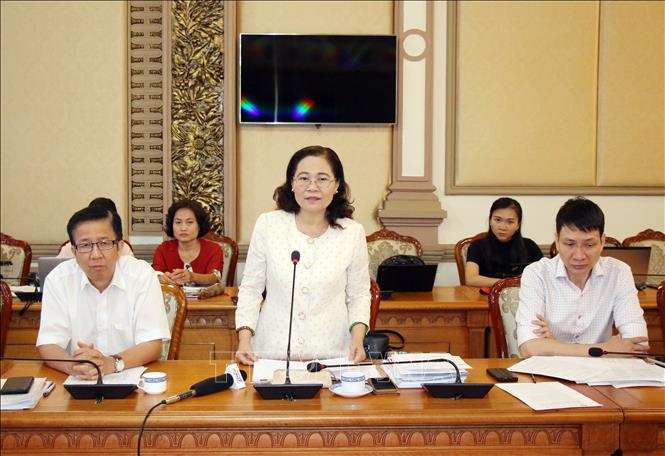 Chủ tịch HĐND Thành phố Hồ Chí Minh Nguyễn Thị Lệ phát biểu tại buổi làm việc