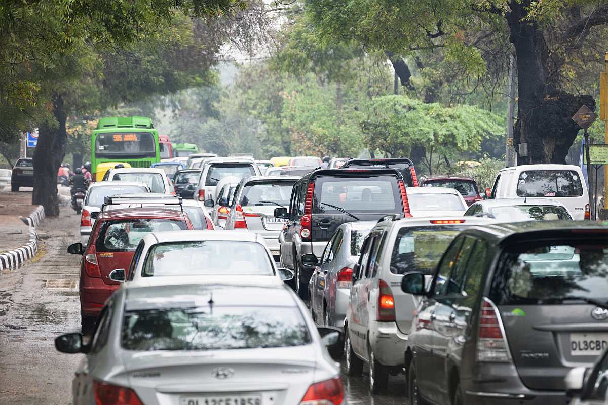 Busy road in Delhi, India