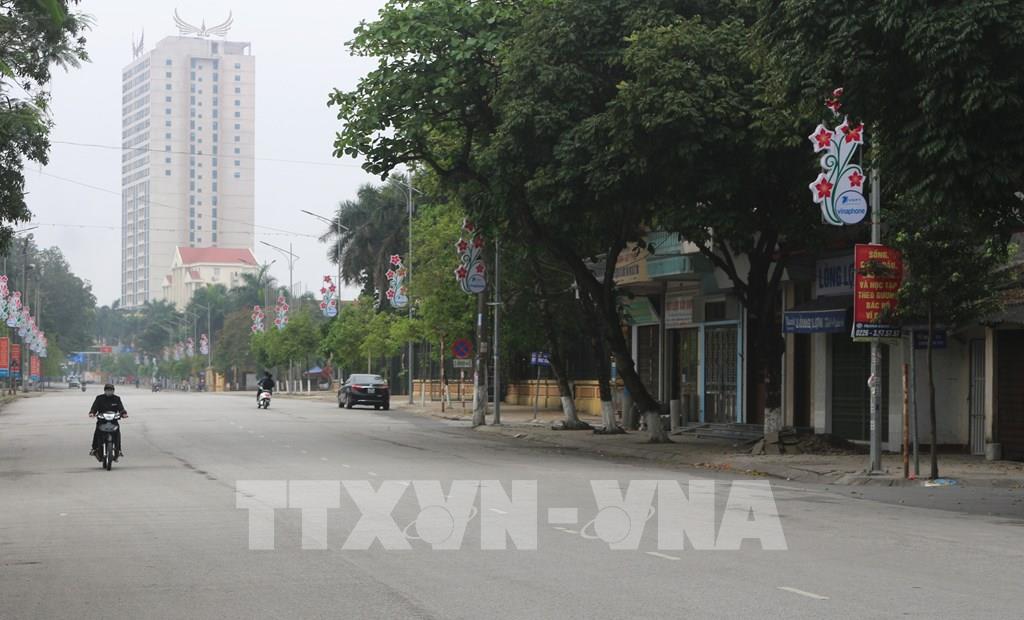  Đường phố trên địa bàn thành phố Phủ Lý, tỉnh Hà Nam ngày 1/4/2020. Ảnh: Thanh Tuấn-TTXVN 