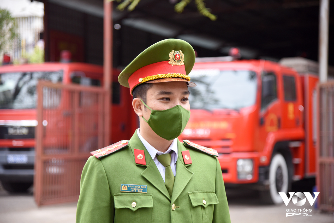 Đại úy Nguyễn Đức Tùng – Phó đội trưởng Đội Cảnh sát PCCC&CNCH Công an huyện Chương Mỹ