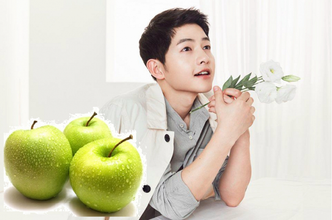 Cách làm đẹp da của sao Hàn Song Joong Ki là mỗi ngày ăn một quả táo