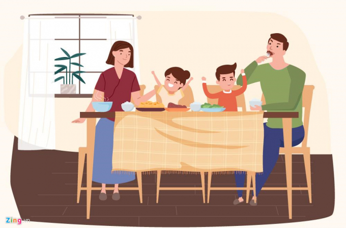 San sẻ yêu thương: Dành thời gian ăn cùng nhau sẽ giúp các thành viên trong gia đình có sự kết nối, gần gũi hơn. Bậc phụ huynh hãy chú ý tạo cảm giác thoải mái trong mâm cơm để trẻ có thể thẳng thắn, mạnh dạn chia sẻ những câu chuyện trường lớp. Một giáo sư đại học Columbia cho biết: “Một trong những cách đơn giản và hiệu quả nhất cho các bậc cha mẹ để tham gia vào cuộc sống của con cái họ là có bữa ăn gia đình thường xuyên”.