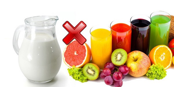 Sữa tươi kết hợp cùng nước hoa quả có thể gây nên chứng rối loạn tiêu hóa (Ảnh minh họa)