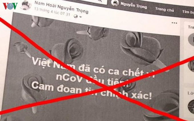 Nội dung thông tin sai sự thật mà Nguyễn Hoài Nam đã đăng tải lên mạng xã hội.