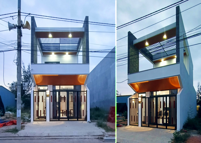 Đây là căn nhà phố 2 tầng diện tích đất 100 m2 ở Đà Nẵng, được hoàn thiện với chi phí 750 triệu đồng. Ảnh: Tiền phong.