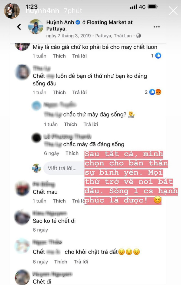 Chưa dừng lại ở đó, trên story trang cá nhân của mình bạn gái Quang Hải đã đăng bức ảnh chụp bình luận ác ý của antifan, đi kèm dòng status :
