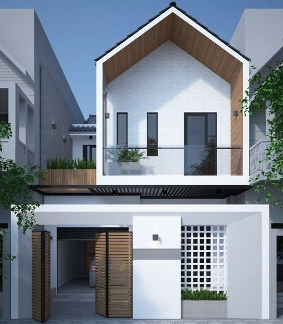 Mái thiết kế dáng thái kết hợp gam màu trắng, ngôi nhà đem lại vẻ đẹp sang trọng, hiện đại, nhẹ nhàng mà tinh tế. Ảnh: Xaydungso.