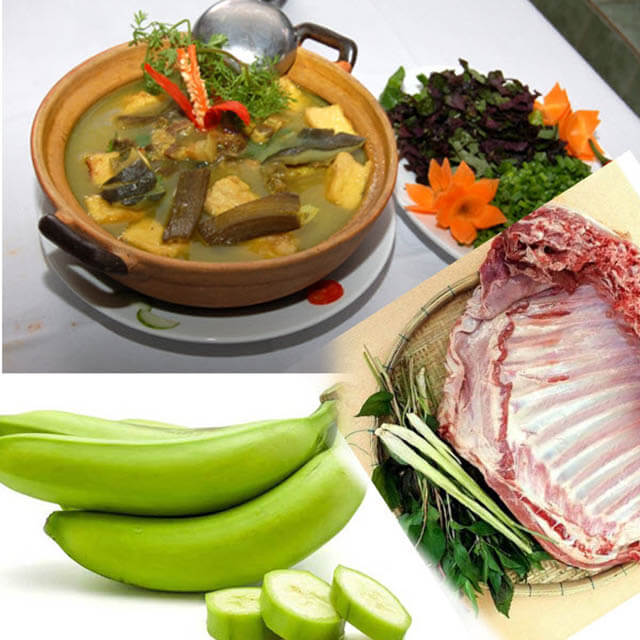 Món xương dê nấu chuối xanh thơm ngon, giúp cung cấp đầy đủ các dưỡng chất