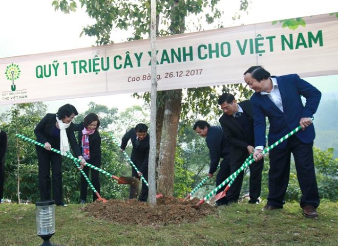  Vinamilk trao tặng hơn 80.700 cây xanh tại tỉnh Cao Bằng, ngoài trồng tại Khu di tích Quốc gia Pác Bó thì còn được giao cho người dân để trồng cây gây rừng