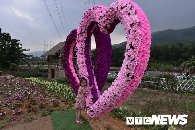 Không chỉ người lớn, thung lũng hoa ở Quảng Ninh còn thu hút các em nhỏ.