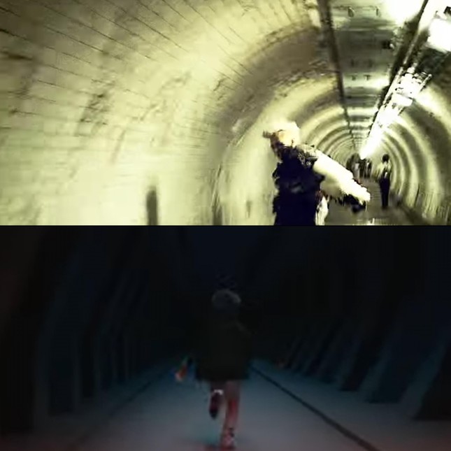 Cảnh chạy trong đường hầm của There’s No One At All na ná MV Crooked.