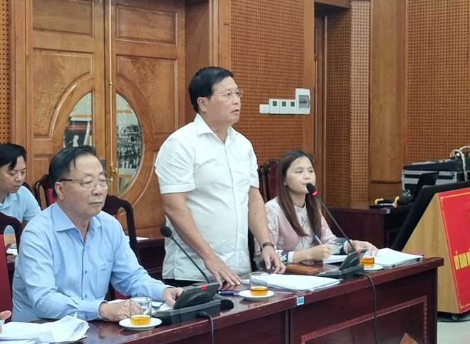 Giám đốc Công ty TNHH Nước sạch Hà Nội phát biểu ý kiến tại hội nghị (Ảnh: M.Hà).