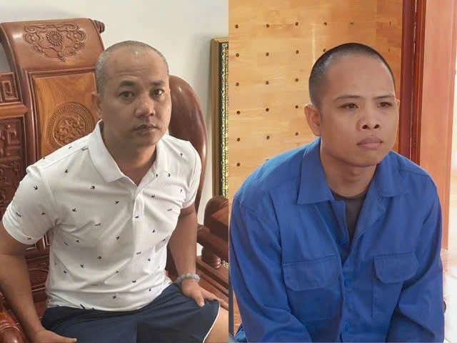 Hai đối tượng Nguyễn Thái Nguyên (trái) và Trần Văn Ngọ