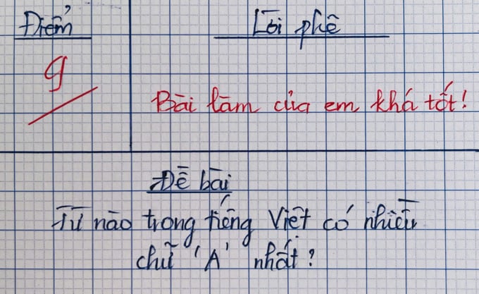 Từ Tiếng Việt nào có nhiều chữ 'A' nhất? Ảnh minh họa.