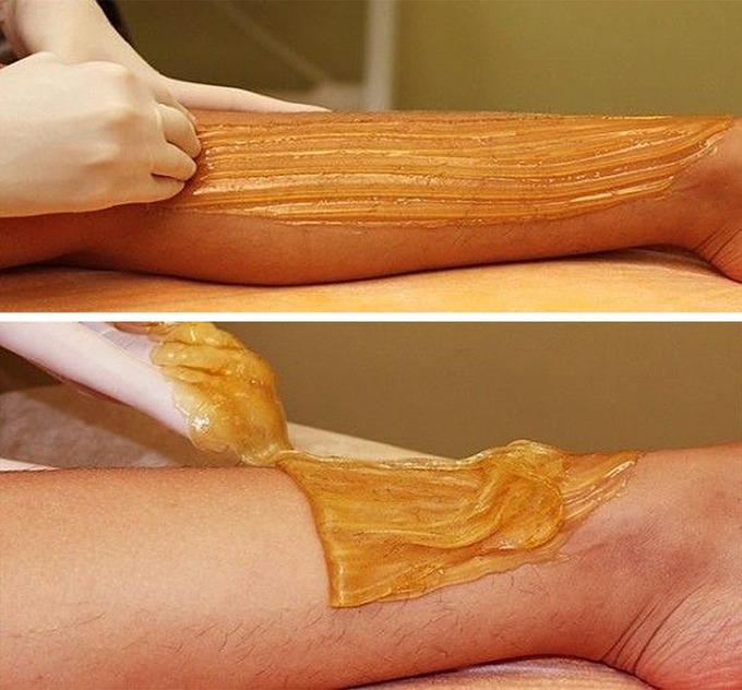  Hỗn hợp đường nâu đun chảy cùng nước cất và nước chanh có thể giúp bạn wax lông tay, chân… không gây đau đớn.