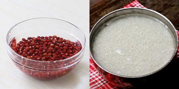  Ngâm đậu đỏ và gạo nếp vào nước để qua đêm cho xôi mềm và dẻo hơn - Ảnh minh họa: Internet
