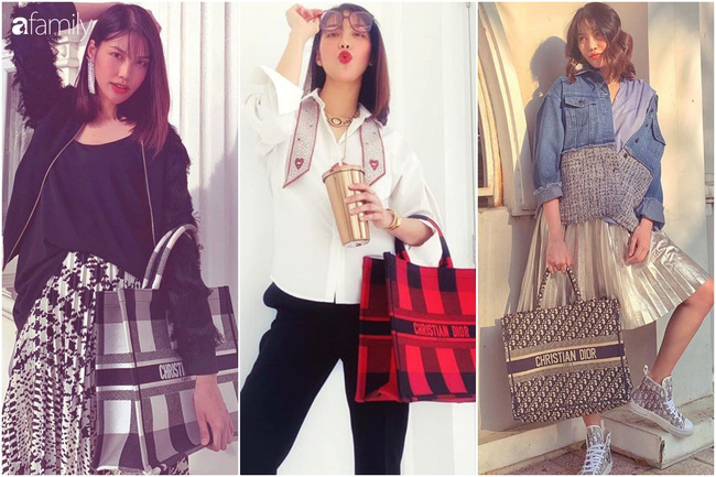  Cô thậm chí còn sắm liền 3 mẫu túi bản to của Dior có giá gần 200 triệu đồng để sử dụng.