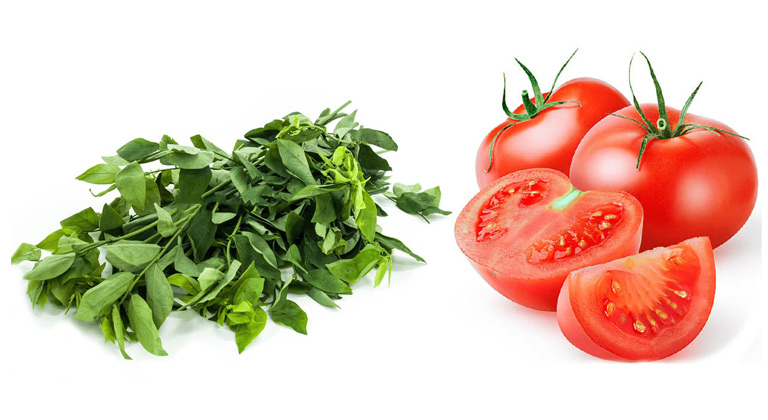  Sự kết hợp giữa rau ngót và cà chua sẽ đem đến hiệu quả bất ngờ cho việc trị nám. Ảnh minh họa: Internet